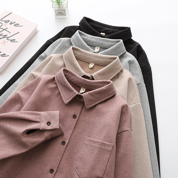 Suéter con Cuello Solapa Manga Larga para Mujer - Estilo Moderno