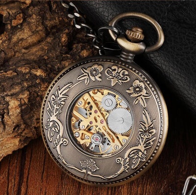 Reloj de Bolsillo Mecánico Clásico con Tapa Abatible y Grabado Romano - Image 6
