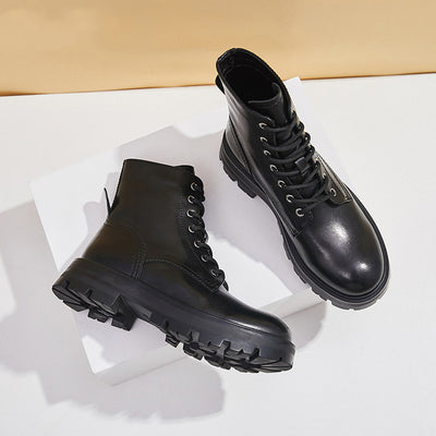 Botas Martin Plataforma Cuero Estilo Británico para Mujer - Image 11
