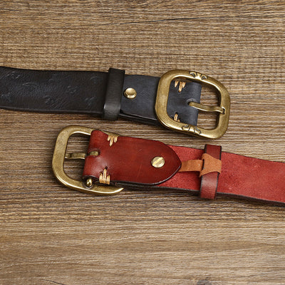 Cinturón de Cuero Estilo Coreano con Patrón Exclusivo para Hombre - Image 14