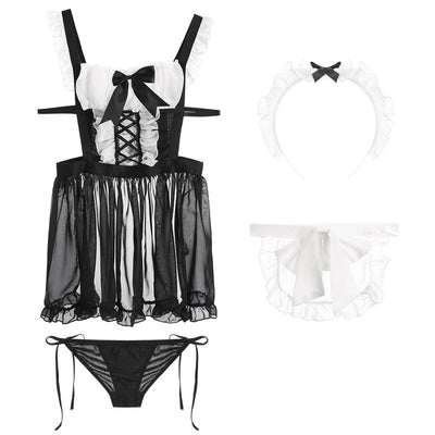 Conjunto Sensual Transparente Estilo Sirvienta para uso en Ecuador - Image 9