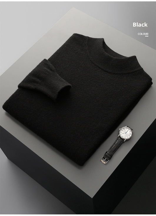 Suéter de Cuello Medio en Lana para Hombre - Pullover Ligero Otoño Invierno - Image 33