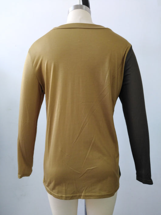 Playera de Cuello V a Rayas con Estampado y Mangas Largas - Image 20