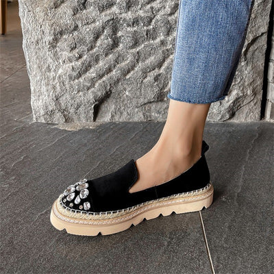 Mocasines Plataforma con Strass Punta Redonda Cómodos y Elegantes - Image 7