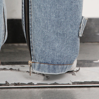 Jeans Talle Alto Cintura Elevada con Bolsillos Grandes Corte Recto - Image 11