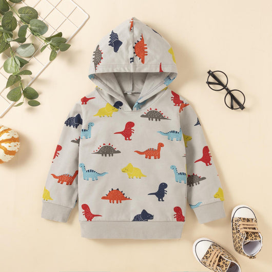 Conjunto de Sudadera con Capucha y Pantalón Estampado Dinosaurios para Otoño e Invierno - Image 5