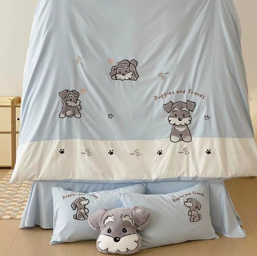 Set de Cuatro Paños de Algodón Grueso con Diseño Schnauzer - Image 4