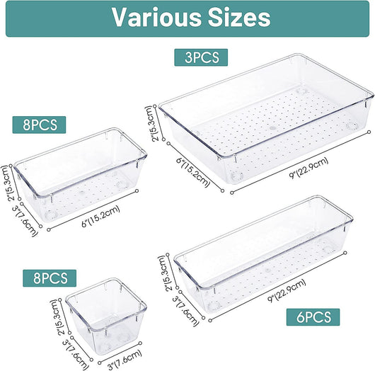 Juego de Cajas Organizadoras Transparentes para Escritorio - Image 9