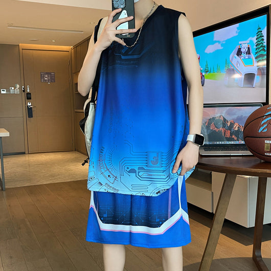 Conjunto Deportivo Hombre Camiseta Chaleco Ice Silk Secado Rápido - Image 9