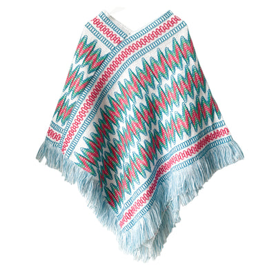 Poncho Navideño Étnico Rojo para Mujer - Image 15