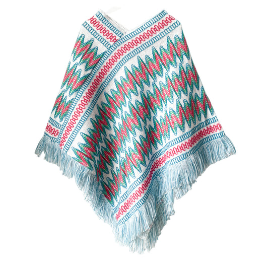 Poncho Navideño Étnico Rojo para Mujer - Image 15
