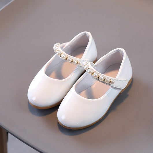 Zapatos de Cuero para Niñas con Hebilla Perla y Suela Suave - Image 3