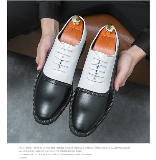Zapatos de Cuero Ejecutivos Bicolor para Hombre - Image 21