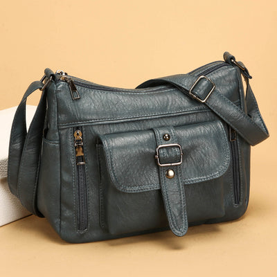 Bolsa Mensajero de Cuero Auténtico Retro Gran Capacidad - Image 8