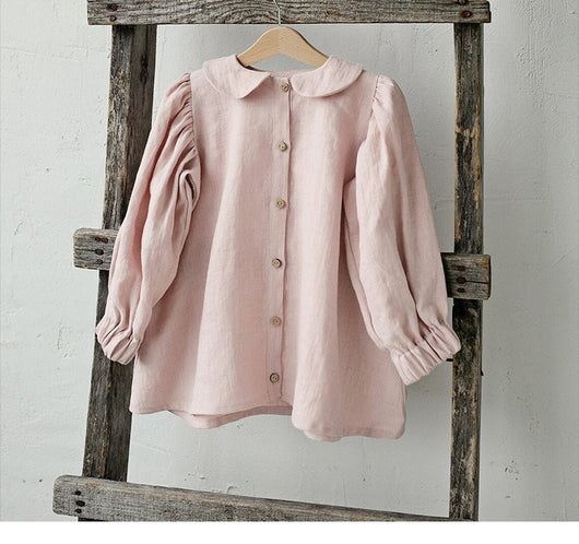 Blusa Princesa Niña Cuello Muñeca Algodón y Lino - Image 9