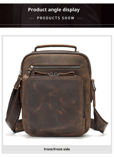 Bolsa Mensajero de Cuero Genuino Vintage Estilo Caballo Loco - Image 18