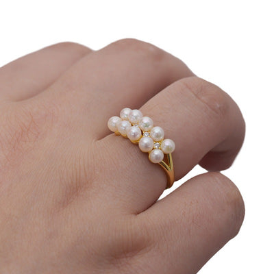 Anillo de Plata S925 Doble Fila con Textura Círculo Perfecto - Image 5