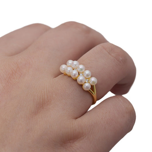 Anillo de Plata S925 Doble Fila con Textura Círculo Perfecto - Image 5