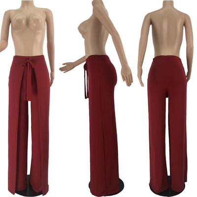 Pantalón Ancho de Cintura Alta con Drapeado y Cinturón Integrado - Image 13