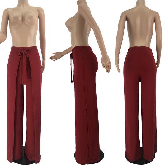 Pantalón Ancho de Cintura Alta con Drapeado y Cinturón Integrado - Image 13