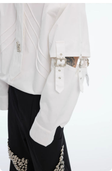 Blusa Blanca con Diseño de Cortes y Costuras Desconstruidas - Image 12