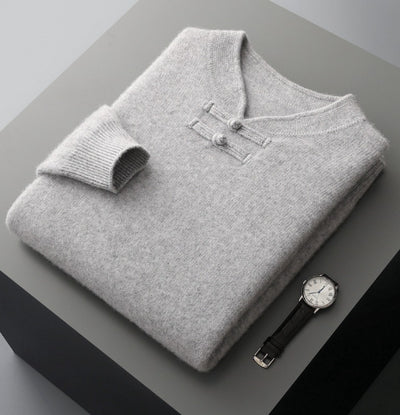Suéter de Lana Pura con Cuello Alto Vintage para Hombre - Image 16