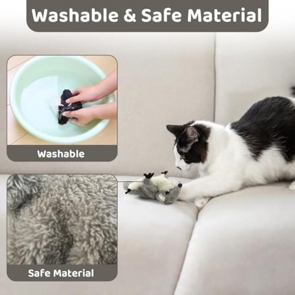 Juguete Interactivo para Gatos con Ardilla Saltarina y Sonido Realista
