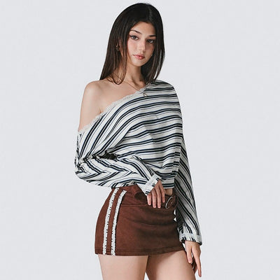 Blusa Tejida con Detalles de Encaje para Mujer - Image 3