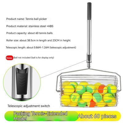 Recogedor de Pelotas de Tenis Acero Inoxidable Ajustable - Image 3