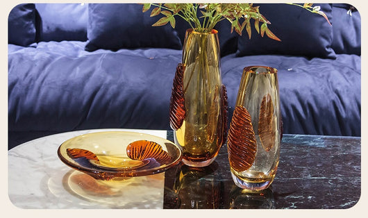 Jarrón de Cristal Verde Esmeralda Estilo Chino para Sala y Comedor - Image 15