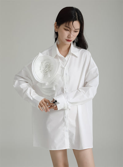 Blusa Larga con Falda Integrada - Diseño Floral 3D con Pliegues - Image 19