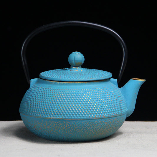 Olla de Hierro Fundido Estilo Europeo y Americano Rosa y Azul
