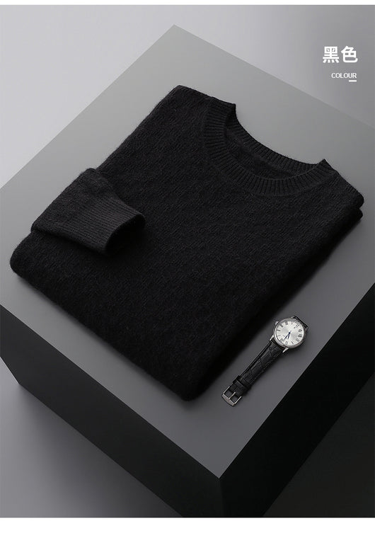 Suéter de Cachemira Gruesa para Hombre - Cuello Redondo Elegante para Otoño e Invierno - Image 21