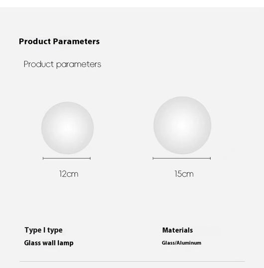 Lámpara de Pared Minimalista de Diseño en Vidrio Esférico - Image 15