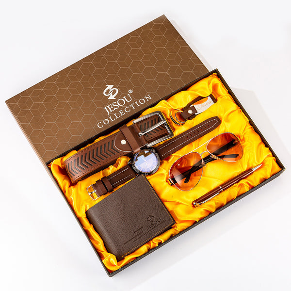 Set de Regalo Ejecutivo: Reloj, Cartera, Cinturón, Llavero y Accesorios Premium