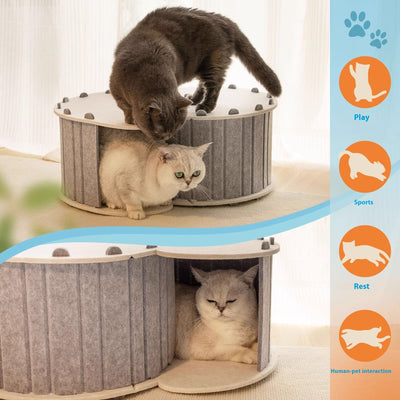 Nido Rascador Plegable Semicerrado en Fieltro para Gatos - Image 12