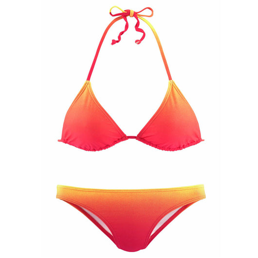 Bikini de Tiro Bajo con Encaje y Triángulo en Degradado