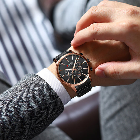 Reloj de Negocios Impermeable para Hombre con Calendario de Seis Manecillas - Image 16