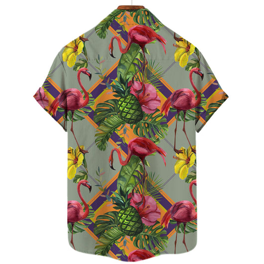 Camisa Hawaiana Tropical con Impresión 3D Digital de Animales de Selva para Hombre - Image 15