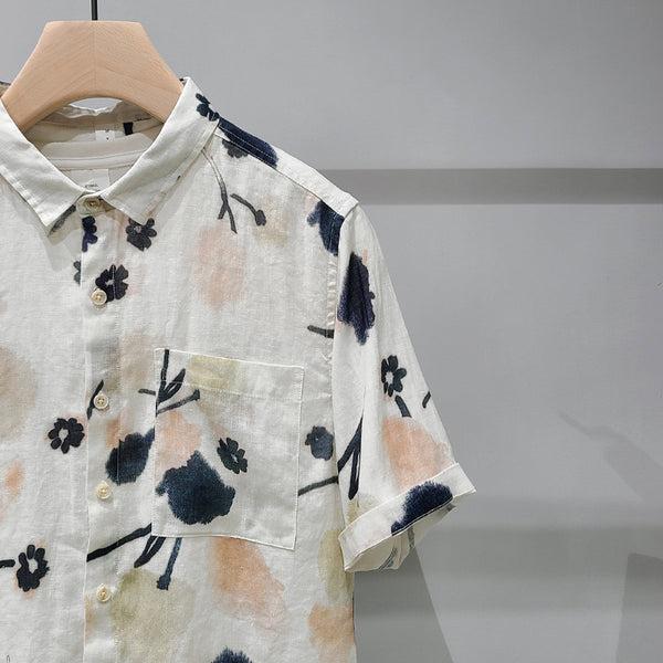 Camisa Suelta Estampado Floral para Hombre