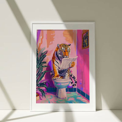 Póster Divertido de Tigre en el Baño - Decoración de Pared Original - Image 6