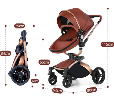 Cochecito de Bebé 3 en 1 con Rotación 360° y Cesta Amplia Plegable - Image 3