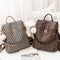 Mochila Casual de Cuero PU con Doble Asa y Estampado Fashion para Mujer