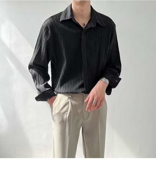 Camisa Suelta de Manga Larga para Hombre - Estilo Moderno - Image 20