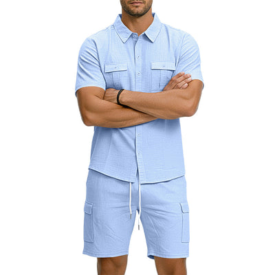 Conjunto Camisa Tipo Polo con Solapa y Shorts Multibolsillos - Image 29