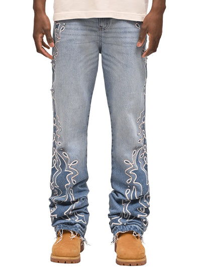 Jeans Anchos para Hombre con Diseño Degradado - Image 8
