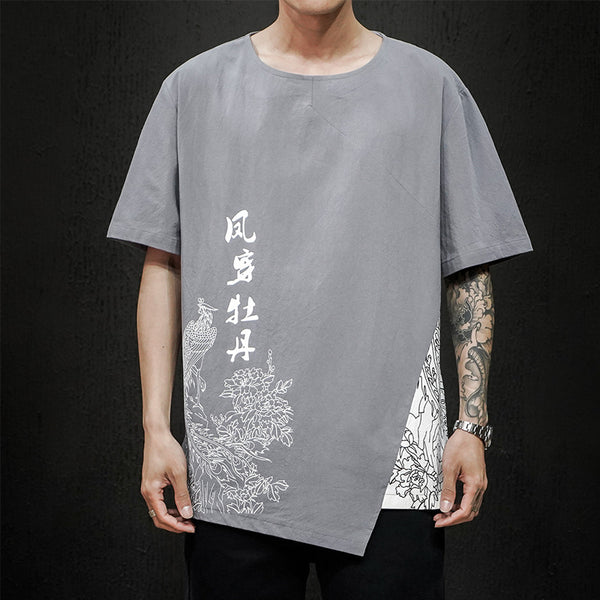 Playera Casual Estampada de Manga Corta para Hombre