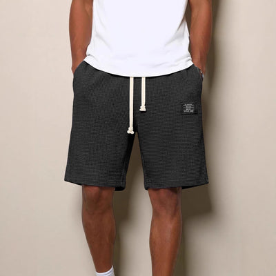 Shorts Casuales para Hombre con Tejido Waffle y Bordado - Image 2