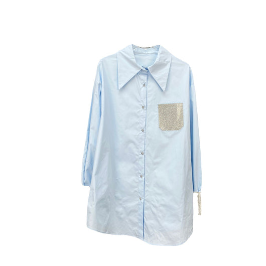 Blusa Azul para Mujer con Puños Reforzados - Casual y Profesional - Image 8