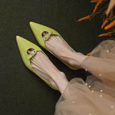 Zapatos de Cuero Elegantes con Punta Fina para Mujer - Image 11